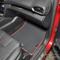 Двухслойные коврики EVA на Hyundai Santa Fe IV рестайл 3 ряда (2020->)